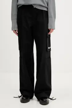 Karl Lagerfeld Jeans pantaloni culoarea negru, lat, high waist, A3W10081 imagine