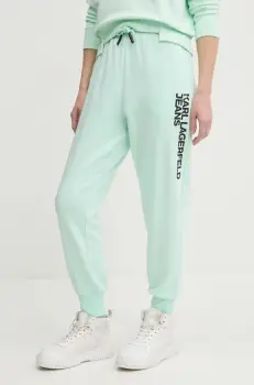 Karl Lagerfeld Jeans pantaloni de trening culoarea verde, cu imprimeu, A1W10058 imagine