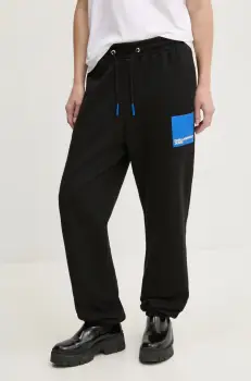 Karl Lagerfeld Jeans pantaloni de trening din bumbac culoarea negru, cu imprimeu, A1W10004 imagine