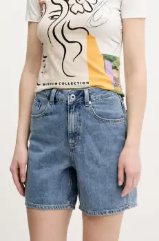 Karl Lagerfeld Jeans pantaloni scurti din denim femei, uni, high waist, A2W10041 imagine