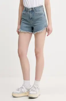 Karl Lagerfeld Jeans pantaloni scurti din denim femei, uni, high waist, A2W10088 imagine