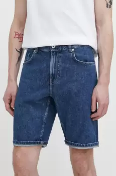 Karl Lagerfeld Jeans pantaloni scurti jeans barbati, culoarea albastru marin imagine