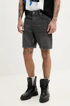 Karl Lagerfeld Jeans pantaloni scurti jeans barbati, culoarea gri, A2M10084 imagine