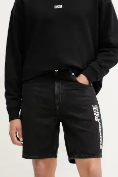 Karl Lagerfeld Jeans pantaloni scurti jeans culoarea negru, A3M10048 imagine
