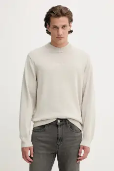 Karl Lagerfeld Jeans pulover de bumbac culoarea bej, light, A4M18033 imagine