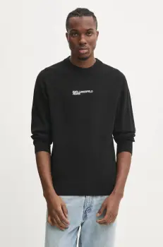 Karl Lagerfeld Jeans pulover de bumbac culoarea negru, light, A1M18049 imagine