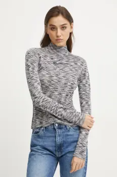 Karl Lagerfeld Jeans pulover femei, culoarea gri, light, cu turtleneck, A1W18025 imagine