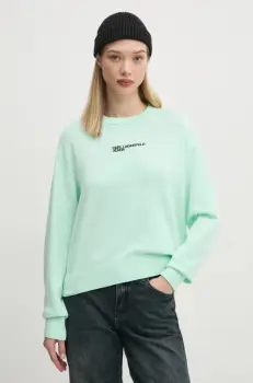 Karl Lagerfeld Jeans pulover femei, culoarea verde, light, A1W18044 imagine