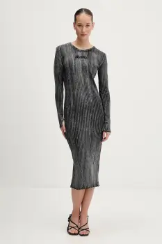 Karl Lagerfeld Jeans rochie culoarea gri, midi, mulata, B1W13055 imagine