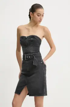 Karl Lagerfeld Jeans rochie culoarea gri, mini, evazati, A1W13006 imagine