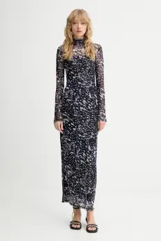 Karl Lagerfeld Jeans rochie culoarea negru, maxi, mulata, A4W13008 imagine