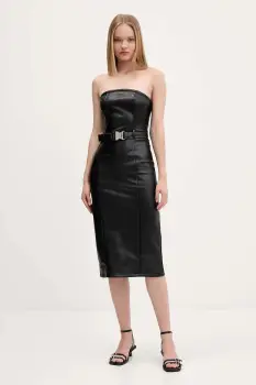 Karl Lagerfeld Jeans rochie culoarea negru, midi, drept, A4W13014 imagine