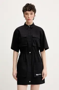 Karl Lagerfeld Jeans rochie culoarea negru, mini, drept, A2W13017 imagine