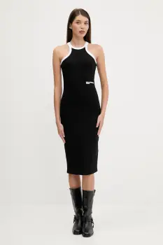 Karl Lagerfeld Jeans rochie culoarea negru, mini, drept, A3W13008 imagine