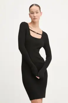 Karl Lagerfeld Jeans rochie culoarea negru, mini, mulata, 246J1304 imagine
