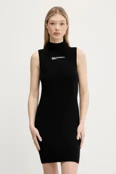 Karl Lagerfeld Jeans rochie culoarea negru, mini, mulata, A3W13010 imagine