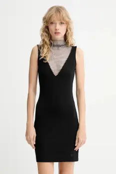 Karl Lagerfeld Jeans rochie culoarea negru, mini, mulata, A4W13009 imagine