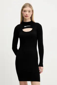 Karl Lagerfeld Jeans rochie culoarea negru, mini, mulata, A4W13010 imagine