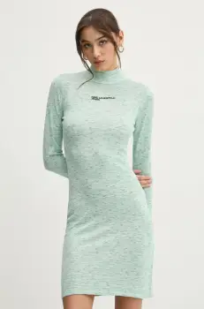 Karl Lagerfeld Jeans rochie culoarea verde, mini, mulata, A1W13008 imagine