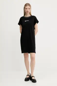 Karl Lagerfeld Jeans rochie din bumbac culoarea negru, mini, drept, A3W13044 imagine