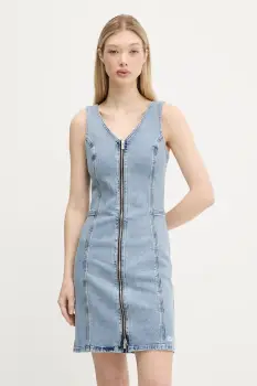 Karl Lagerfeld Jeans rochie din denim mini, mulata, A3W13016 imagine