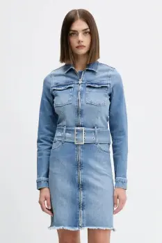 Karl Lagerfeld Jeans rochie jeans mini, drept, A4W13001 imagine