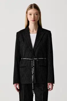 Karl Lagerfeld Jeans sacou cu un singur rand de nasturi pentru femei cu vascoza imagine