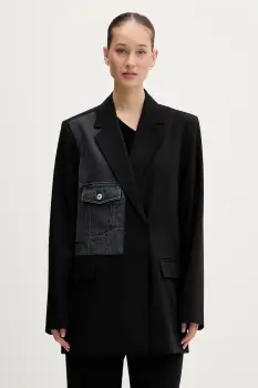 Karl Lagerfeld Jeans sacou culoarea negru, oversize, neted, B1W14026 imagine