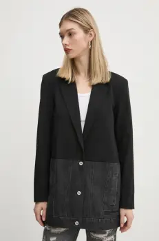 Karl Lagerfeld Jeans sacou culoarea negru, un singur rand de nasturi, uni, A1W14021 imagine