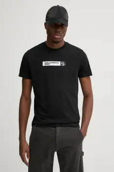 Karl Lagerfeld Jeans tricou barbati, culoarea negru, cu imprimeu, A1M17112 imagine