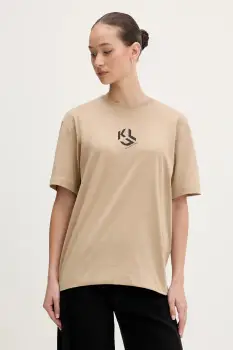 Karl Lagerfeld Jeans tricou culoarea bej, B1W17086 imagine