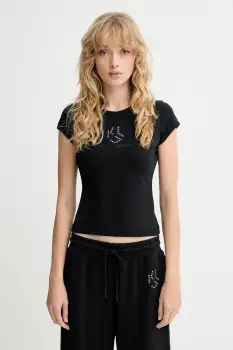 Karl Lagerfeld Jeans tricou culoarea negru, A4W17018 imagine