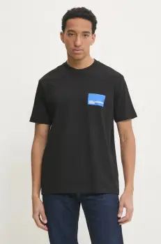 Karl Lagerfeld Jeans tricou din bumbac barbati, culoarea negru, cu imprimeu, A1M17001 imagine