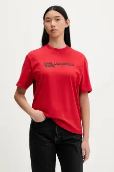 Karl Lagerfeld Jeans tricou din bumbac culoarea alb, A1W17005 imagine