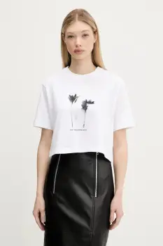 Karl Lagerfeld Jeans tricou din bumbac culoarea alb, A3W17040 imagine