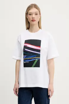 Karl Lagerfeld Jeans tricou din bumbac culoarea alb, A3W17055 imagine