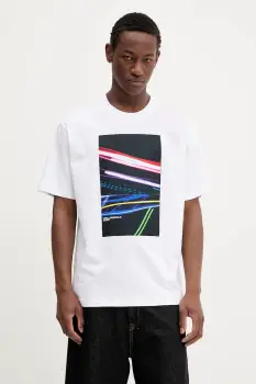 Karl Lagerfeld Jeans tricou din bumbac culoarea alb, cu imprimeu, A3M17038 imagine