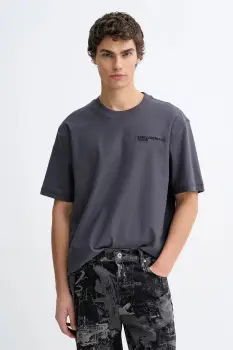 Karl Lagerfeld Jeans tricou din bumbac culoarea gri, uni, B1M17072 imagine