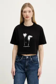 Karl Lagerfeld Jeans tricou din bumbac culoarea negru, A3W17040 imagine