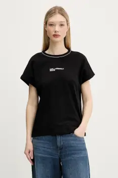 Karl Lagerfeld Jeans tricou din bumbac culoarea negru, A3W17098 imagine