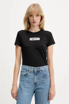 Karl Lagerfeld Jeans tricou din bumbac culoarea negru, A4W17002 imagine