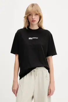 Karl Lagerfeld Jeans tricou din bumbac culoarea negru, A4W17004 imagine