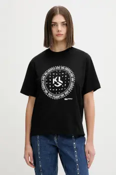 Karl Lagerfeld Jeans tricou din bumbac culoarea negru, A4W17008 imagine