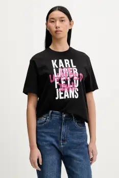 Karl Lagerfeld Jeans tricou din bumbac culoarea negru, B1W17057 imagine