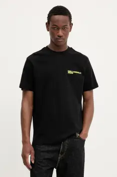 Karl Lagerfeld Jeans tricou din bumbac culoarea negru, cu imprimeu, A3M17027 imagine