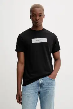 Karl Lagerfeld Jeans tricou din bumbac culoarea negru, cu imprimeu, A4M17019 imagine