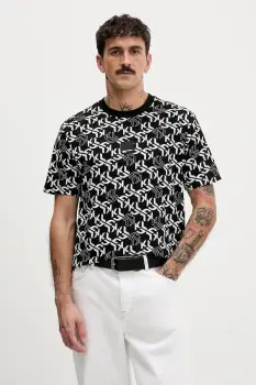 Karl Lagerfeld Jeans tricou din bumbac culoarea negru, cu imprimeu, B1M17070 imagine