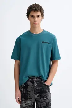 Karl Lagerfeld Jeans tricou din bumbac culoarea verde, uni, B1M17072 imagine