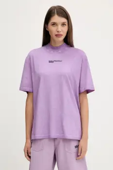 Karl Lagerfeld Jeans tricou din bumbac culoarea violet, A3W17052 imagine