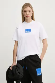 Karl Lagerfeld Jeans tricou din bumbac femei, culoarea alb, A1W17006 imagine